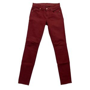 7 for All Mankind burgundy skinny jeans size 26